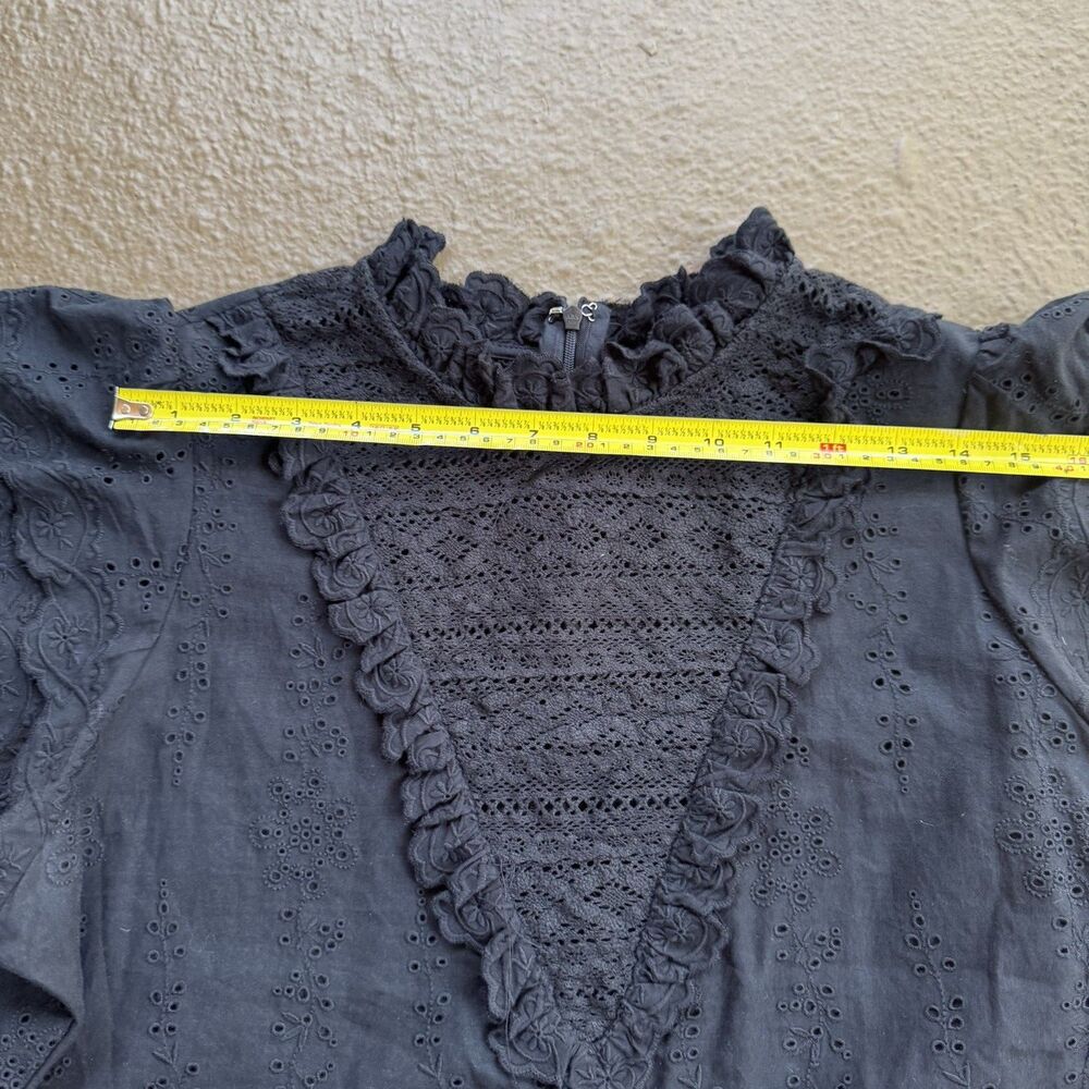 House of Harlow 1960 Revolve Dress Sz  L Black 100% Cotton Boho Quiet Luxury - Picture 3 of 12